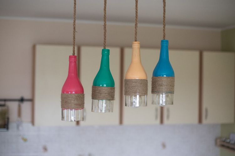 Colorful Bottle Chandelier